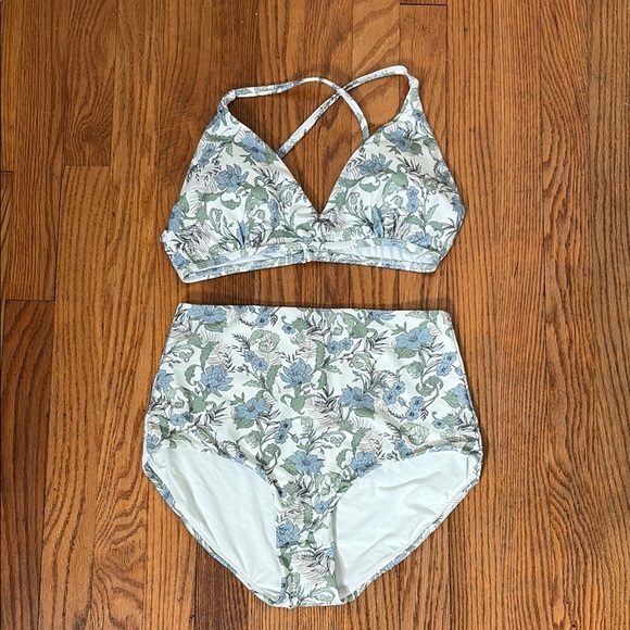 Andie bikini set Valencia top Super High Waisted Bottom Tuscan floral sz S NWOT - Picture 2 of 9